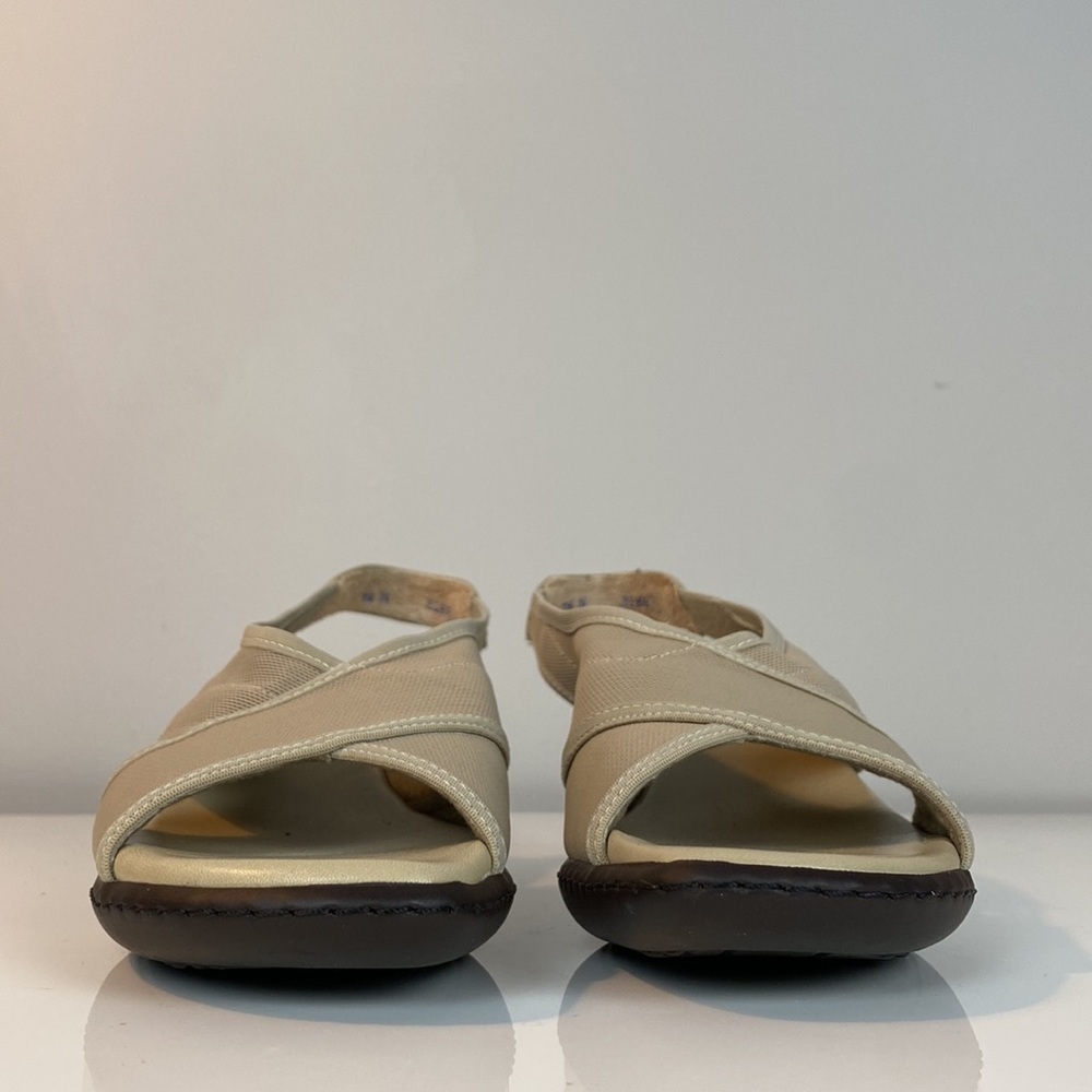 Munro Ava Taupe Stretch Slingback Heeled Sandals Size 7.5N - Picture 4 of 15